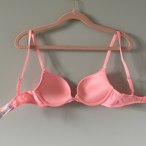 Forever 21 Push-Up Bra - Lace Detail - Neon Light Pink - 32B - Picture 5 of 8